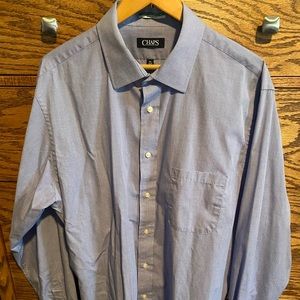 Chaps dress shirt light blue check 17 1/2 36/37